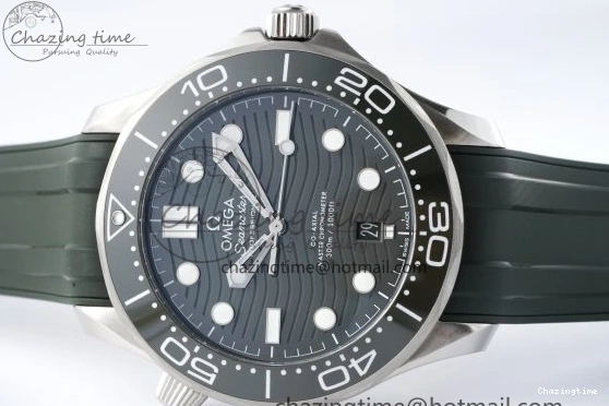 0316 Seamaster Diver 300M ZF 1:1 Best Edition Green Ceramic Green Dial on Green Rubber Strap A TravelReady 7823